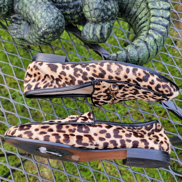 Sam Edelman Loraine Leopard Print Calf Hair Flat Horse Bit Loafers Size 6 - Picture 7 of 10